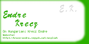 endre krecz business card